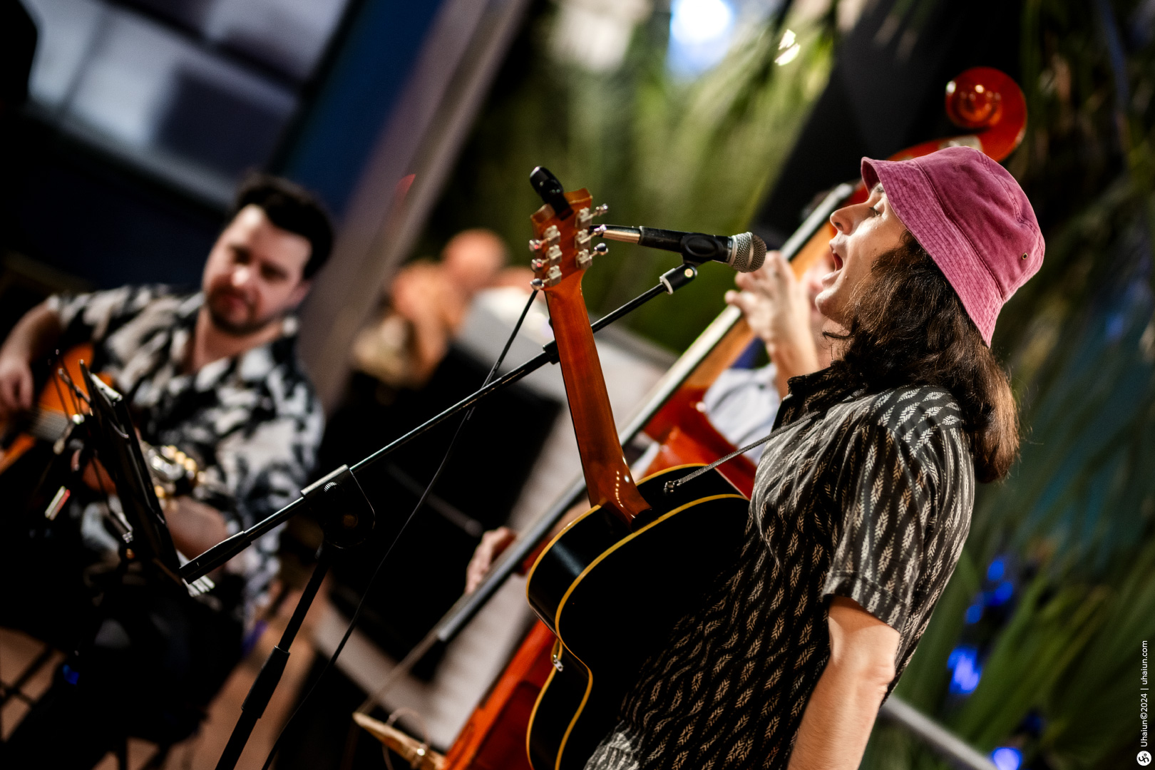 Live band performing at an outdoor music event