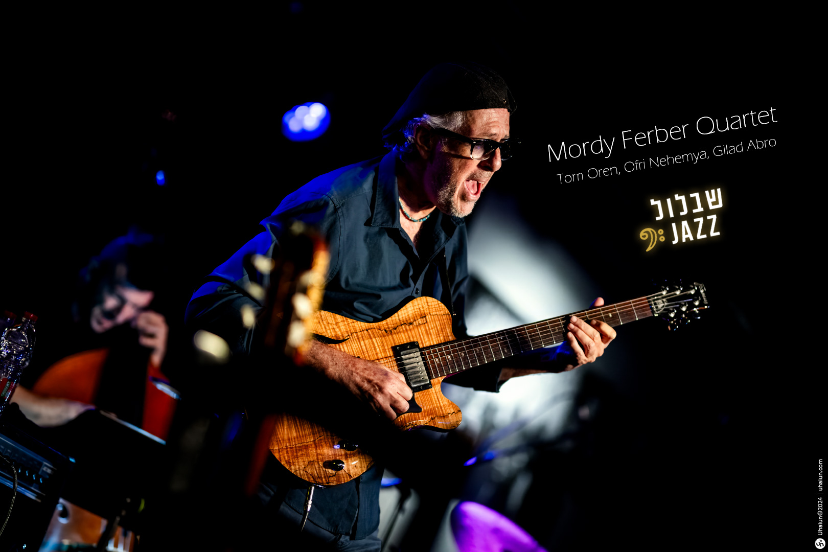 Mordy Ferber playing guitar live on stage at Shablul Jazz Tel Aviv