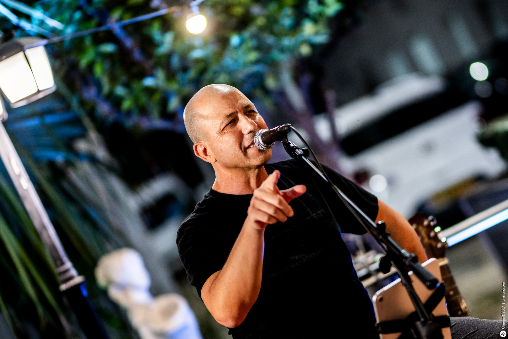 Singer performing live at an event