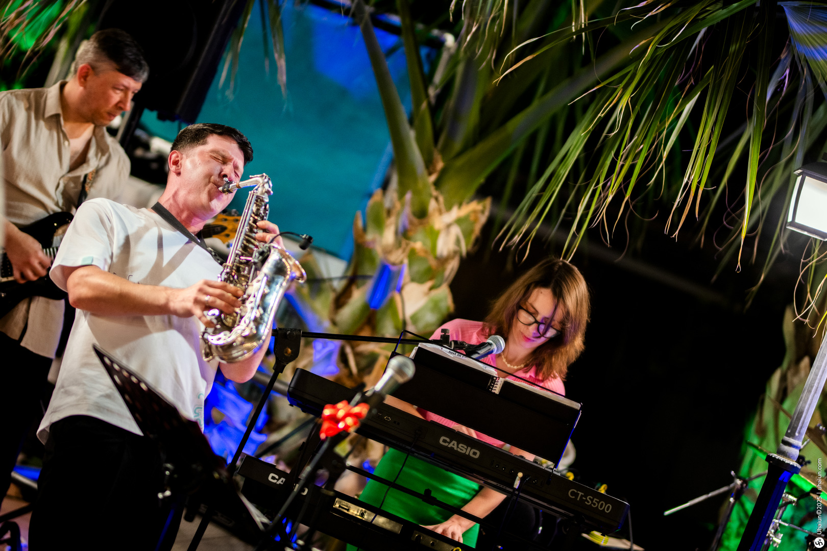 Live musicians performing